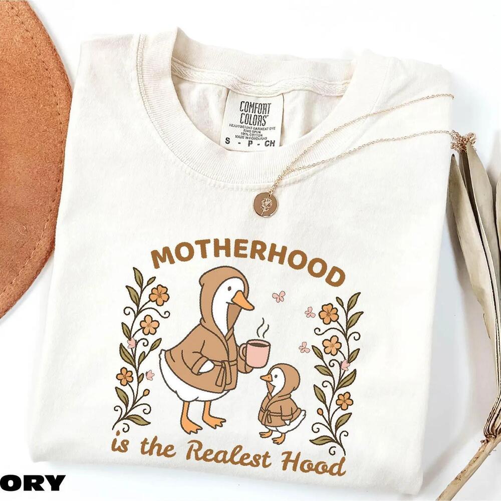 Motherhood Is The Realest Hood Shirt, Mom Goose Sweater, Silly Goose - Picture 1 of 4